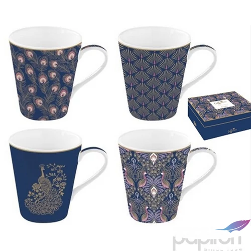 Bögre Porcelán 3dl Coffee Mania Peacock 4db-os dobozban