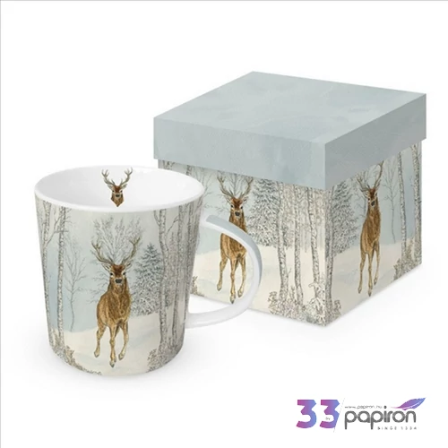 Bögre porcelán 4dl Cerf Hiver dobozban