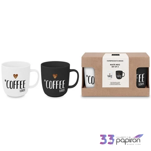 Bögre porcelán 4dl dobozban,2db-os, Coffee Lover