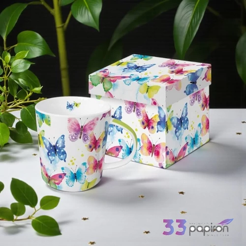 Bögre porcelán 4dl dobozban, Butterfly Phantasy