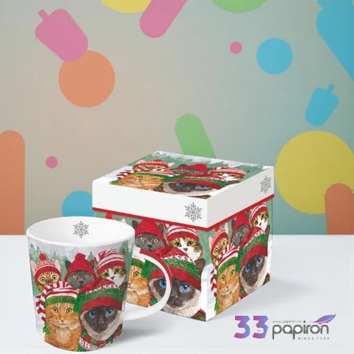 Bögre porcelán 4dl dobozban, Cat Usie