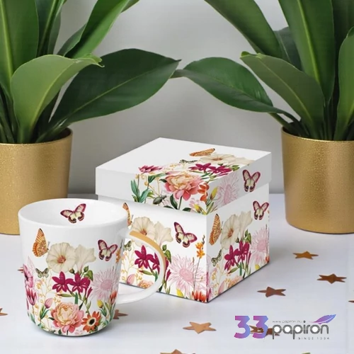 Bögre porcelán 4dl dobozban, Illusion
