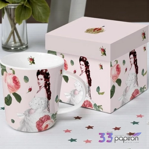 Bögre porcelán 4dl dobozban, Sisi