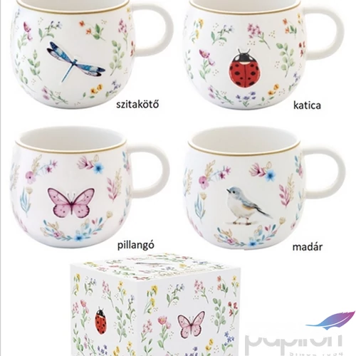 Bögre Porcelán 4dl Fancy Garden dobozban