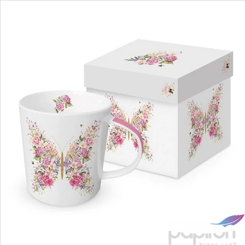 Bögre Porcelán 4dl Papillon et fleurs dobozban