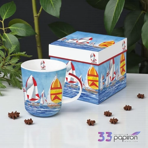Bögre porcelán 4dl Regatta dobozban