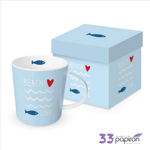 Bögre porcelán 4dl Seaside Beachlove dobozban