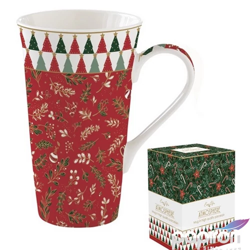 Bögre porcelán 600ml dobozban, Atmosphere, Fancy Christmas