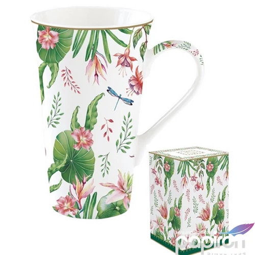Bögre porcelán 600ml dobozban, Botanic Chic