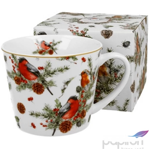 Bögre porcelán 610ml dobozban, Christmas Birds