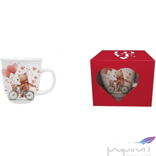 Bögre porcelán 650ml dobozban, Bear on a bike