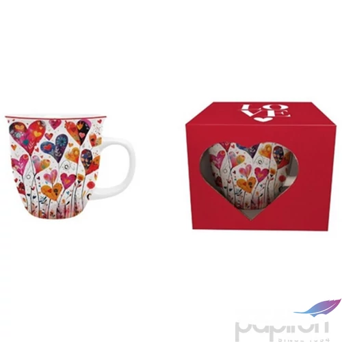 Bögre porcelán 650ml dobozban, Colorful Hearts 1