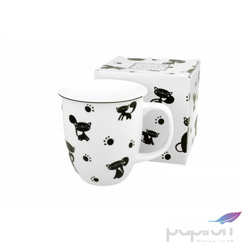 Bögre porcelán 650ml fekete macska