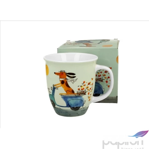 Bögre Porcelán 6,5dl Dog on a scooter dobozban