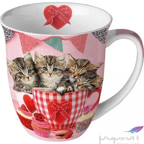 Bögre porcelán Ambiante Cats in Tea Cups 4dl porcelánbögre