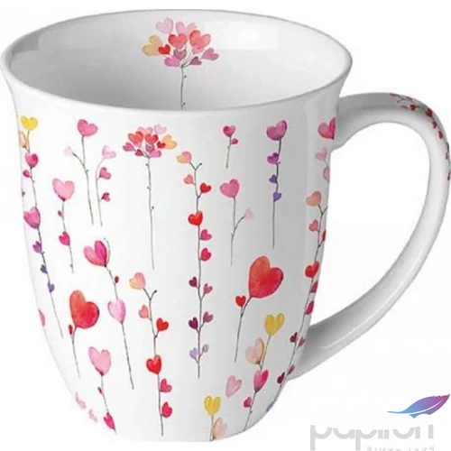 Bögre porcelán Ambiante Hearts garlands 4dl porcelánbögre
