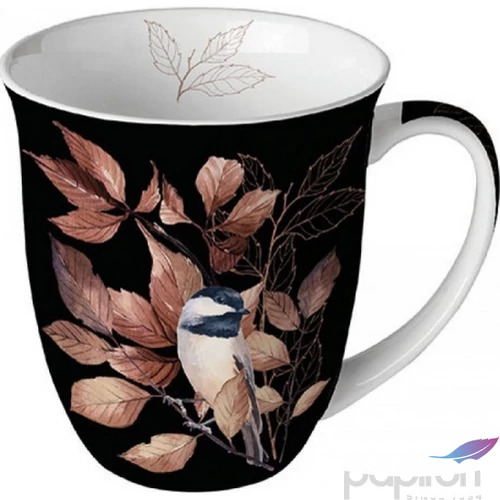 Bögre porcelán Ambiante Lovely chickadee black 4dl porcelánbögre