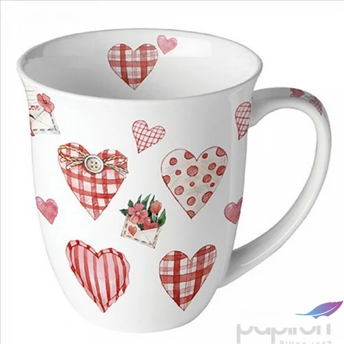 Bögre porcelán Ambiante Lovely Hearts 4dl porcelánbögre