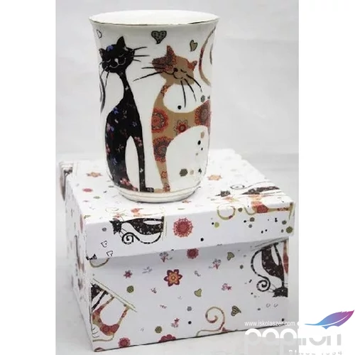 Bögre porcelán 500ml, cicás