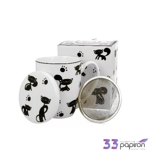 Bögre porcelán Szűrős, 380ml cicás