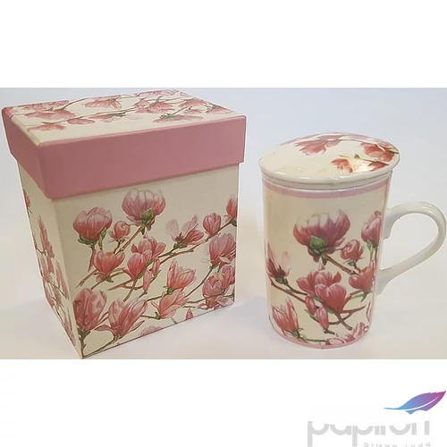 Bögre Kerámia dobozban magnolia minta
