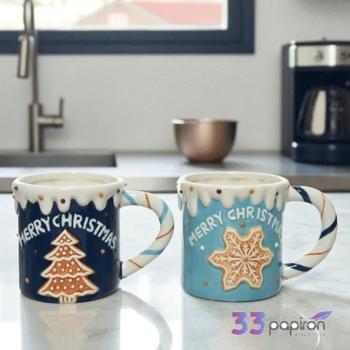 Bögre porcelán karácsony 24' bögre domborrmintával 14cmx9cmx9.5cm sdkae 1db/ár