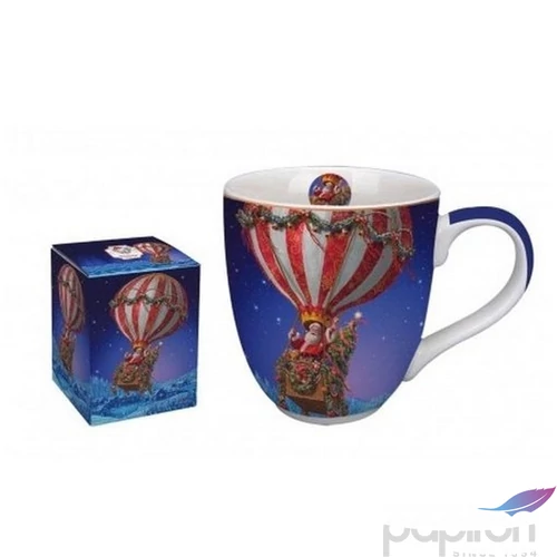 Bögre Porcelán karácsonyi 1000ml Santa Balloon dobozban