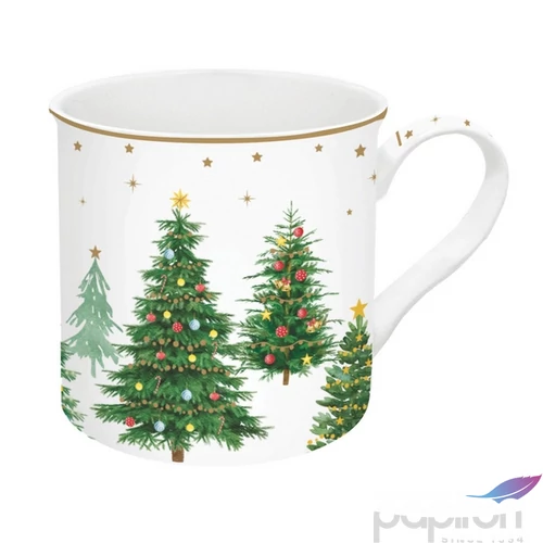 Bögre Porcelán karácsonyi 3dl Festive Trees dobozban