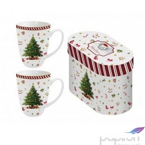 Bögre Porcelán karácsonyi 3,8dl Christmas Tree 2 2db-os dobozban