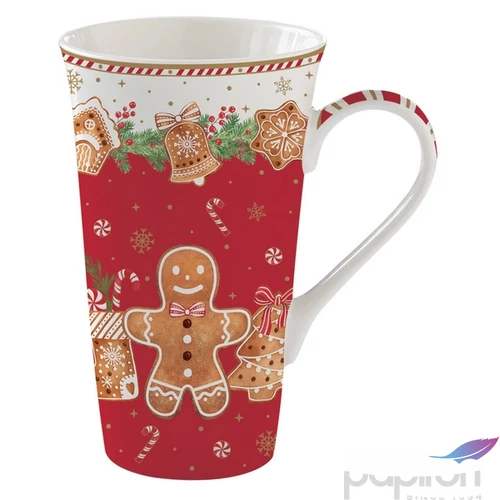 Bögre Porcelán karácsonyi 6dl Fancy Gingerbread dobozban