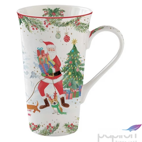 Bögre Porcelán karácsonyi 6dl Joyful Santa dobozban