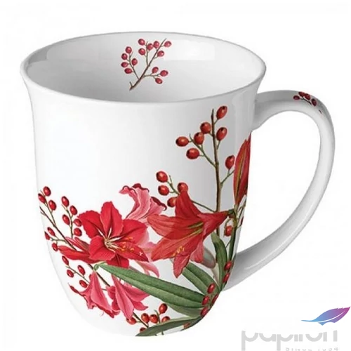 Bögre Porcelán karácsonyi Christmas Bouquet White 0,4L