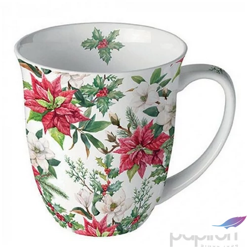 Bögre porcelán Ambiante Christmas florals 4dl porcelánbögre