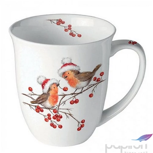 Bögre Porcelán karácsonyi Christmas robins white 0,4l