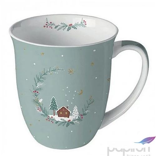 Bögre porcelán Ambiante Little wood cabin sage 4dl porcelánbögre