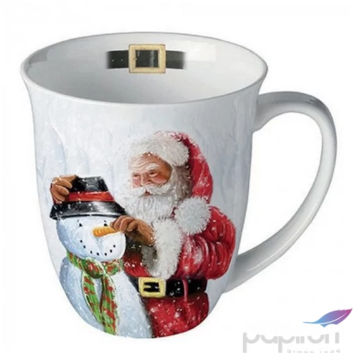 Bögre Porcelán karácsonyi Santa and snowman 0,4l