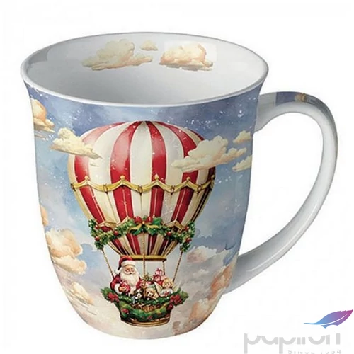 Bögre Porcelán karácsonyi Santa's air balloon 0,4l