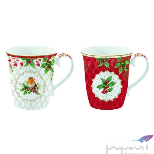 Bögre Porcelán karácsonyi 2,7dl Christmas Berries 2db-os dobozban