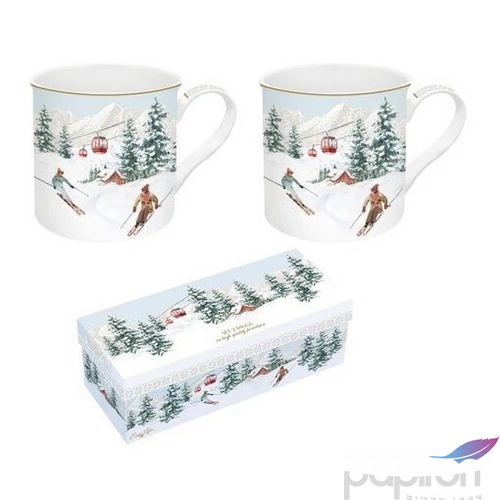 Bögre Porcelán karácsonyi 3dl szett Chalet 2db-os dobozban