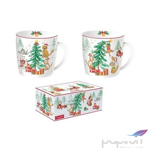 Bögre Porcelán karácsonyi 3,5dl Christmas Gang 2db-os dobozban