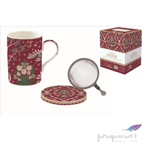 Bögre Porcelán szűrővel 3,5dl tetővel Atmosphere, Eclectic Chic dobozban