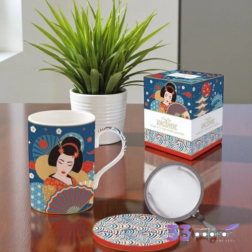 Bögre porcelán szűrővel 3,5dl tetővel Tokyo, Atmosphere dobozban
