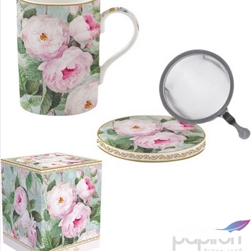 Bögre Porcelán 3,5dl 3,5dl tetővel Roses in Bloom dobozban