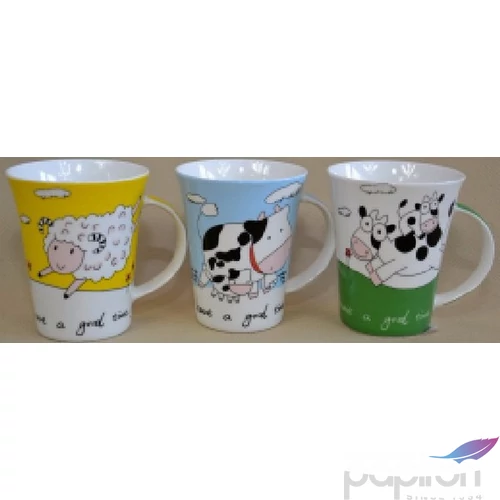 Bögre porcelán íves 300ml Bohókás állatok -Have a Good time- 3féle 250215