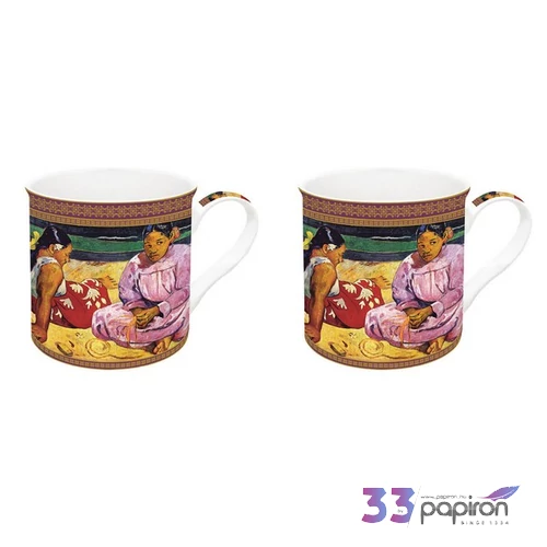 Bögreszett porcelán 3dl Gauguin: Tahiti nők a parton 2db-os dobozban