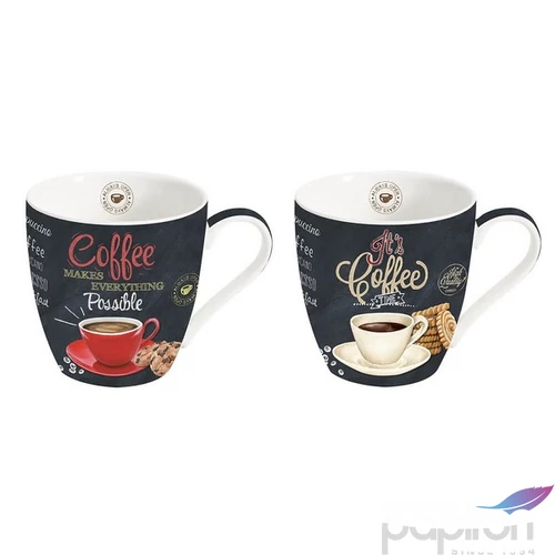 Bögre szett Porcelán 3,5dl It's Coffee Time 2db-os dobozban
