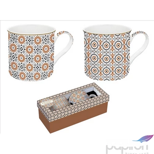Bögre szett porcelán 3dl Atmosphere, Geoethnic 2db-os dobozban