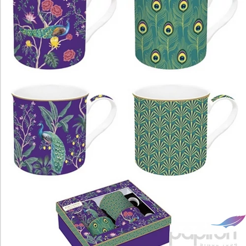 Bögre szett porcelán 3dl Atmosphere, Imperial Peacock 4db-os dobozban