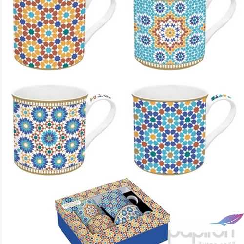 Bögre szett porcelán 3dl Atmosphere, Marrakech 4db-os dobozban