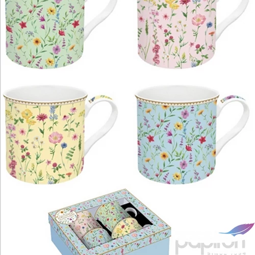 Bögre szett porcelán 3dl Atmosphere, Meadow Flowers 4db-os dobozban